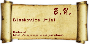 Blaskovics Uriel névjegykártya